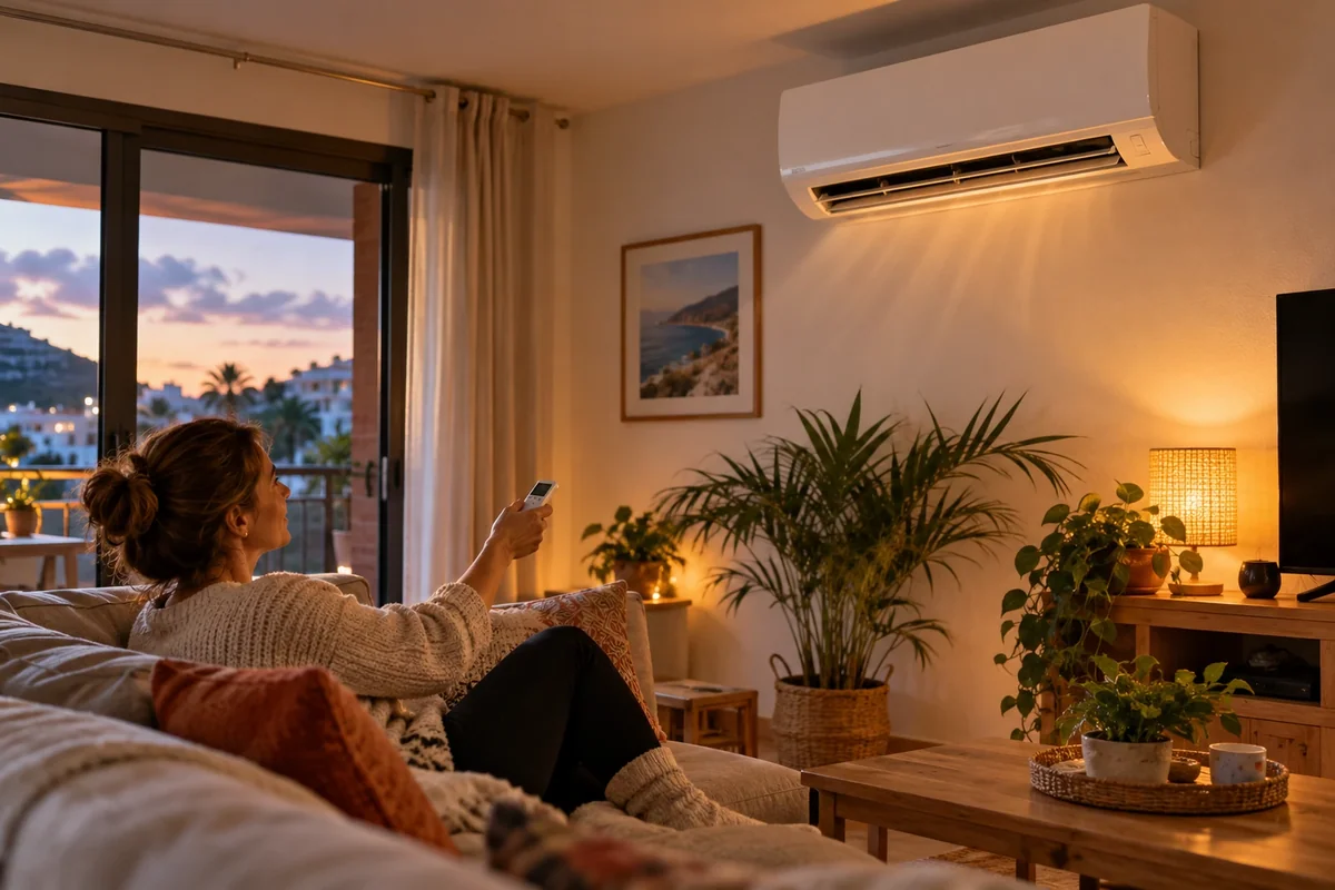 Indoor air conditioning used for heating